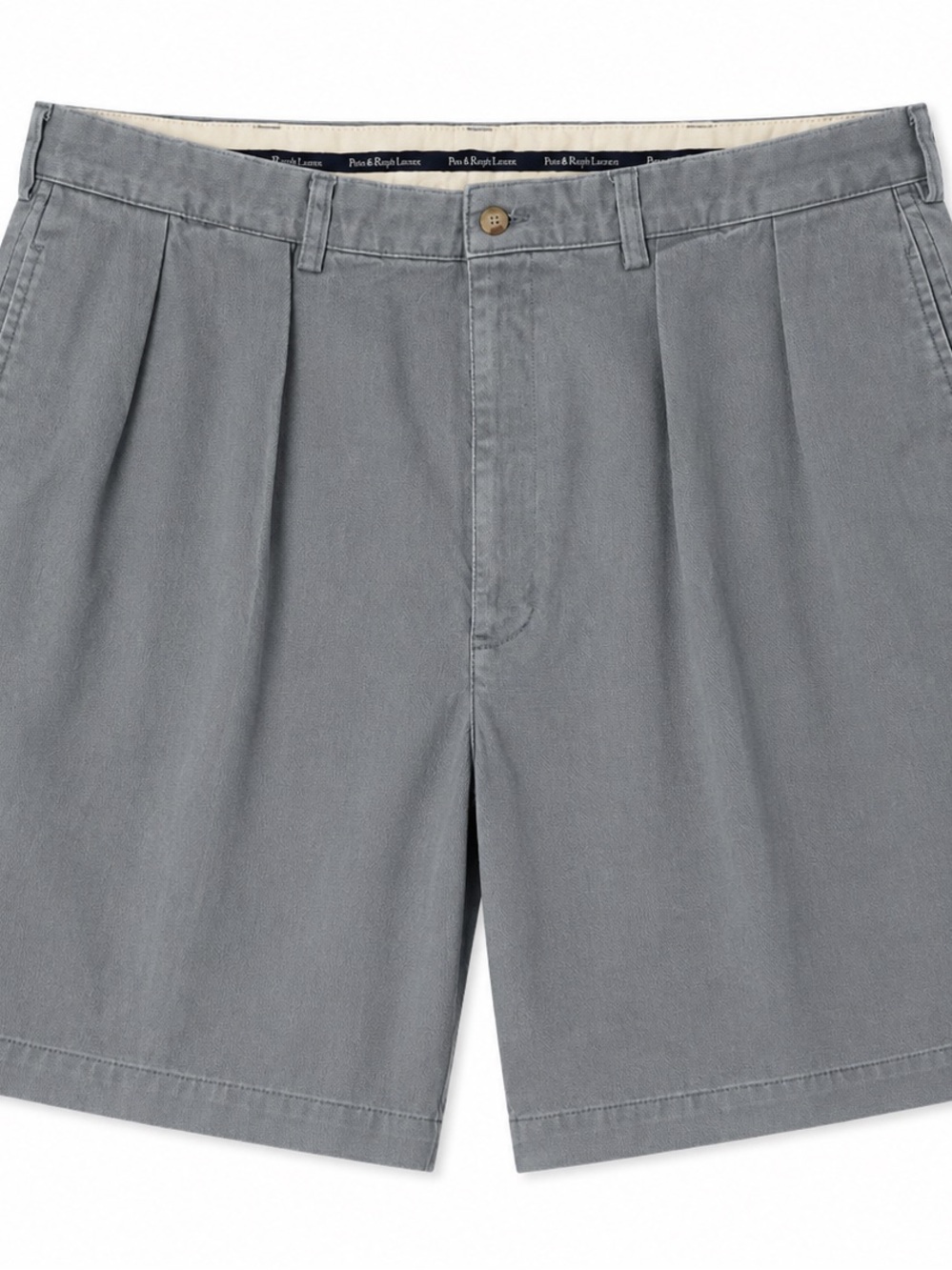 Vintage Polo Ralph Lauren Gray Tyler Pleated Chino Shorts 36 Old Money Preppy Y2